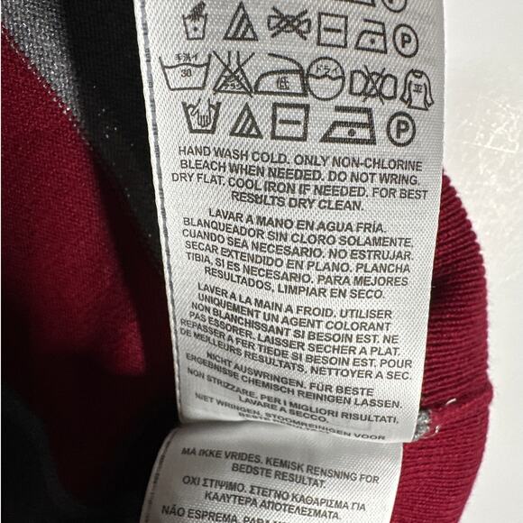 Guess Long Sleeve Janica Striped Sweater Red Gray XL Lightweight Office Casual - Picture 11 of 11